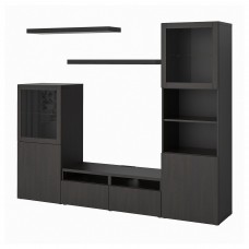 Комбінація шаф для TV IKEA BESTA / LACK чорно-коричневий 240x42x193 см (793.987.47)