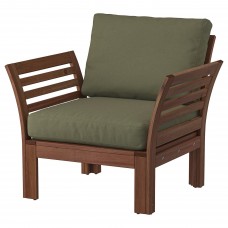 Садове крісло IKEA APPLARO коричневий темно-бежево-зелений (794.138.75)