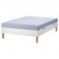 Континентальне ліжко IKEA ESPEVAR/VADSO білий твердий матрац світло-блакитний 140x200 см (794.147.47)