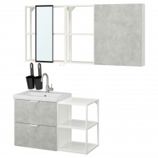 Набір меблів для ванної IKEA ENHET / TVALLEN під бетон білий 102x43x65 см (794.199.19)