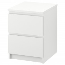 Комод з 2 шухлядами IKEA MALM білий 40x55 см (802.145.49)