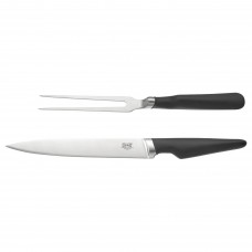 Вилка и нож для мяса IKEA VORDA черный (802.891.44)
