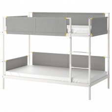 Каркас 2-ярусного ліжка IKEA VITVAL білий світло-сірий 90x200 см (804.112.72)