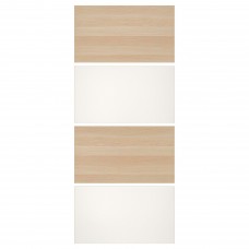 4 панели для рамы раздвижной двери IKEA MEHAMN беленый дуб белый 100x236 см (804.211.86)