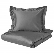 Комплект постельного белья IKEA LUKTJASMIN темно-серый 150x200/50x60 см (804.425.51)