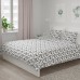Комплект постільної білизни IKEA LYKTFIBBLA білий сірий 200x200/50x60 см (804.664.05)