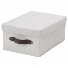 Коробка з кришкою IKEA BLADDRARE сірий із малюнком 25x35x15 см (804.743.92)