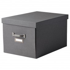 Коробка з кришкою IKEA TJOG темно-сірий 35x56x30 см (804.776.68)