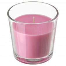 Ароматическая свеча в стакане IKEA SINNLIG вишня ярко-розовый 7.5 см (804.825.56)