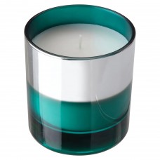 Свічка ароматична у склянці IKEA HOPFOGA літо бірюзовий 9.5 см (804.825.80)