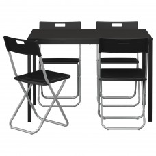 Стіл і 4 стільці IKEA TARENDO / GUNDE чорний 110 см (890.106.99)