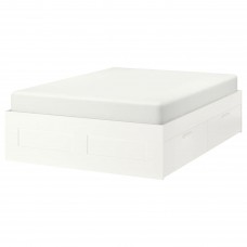 Каркас ліжка IKEA BRIMNES білий ламелі LONSET 180x200 см (890.187.42)
