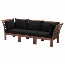 3-местный модульный диван IKEA APPLARO коричневый черный 223x80x78 см (890.540.42)