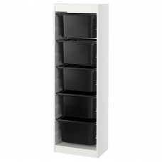 Комбінація стелажу IKEA TROFAST білий чорний 46x30x145 см (891.815.87)