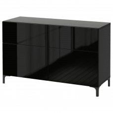 Комбінація шаф та стелажів IKEA BESTA чорно-коричневий 120x40x74 см (891.951.98)