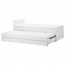 Каркас ліжка з додатковим висувним ліжком IKEA SLAKT білий 90x200 см (892.277.31)