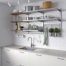 Комбінація навісних кухонних полиць IKEA KUNGSFORS нержавіюча сталь ясен (892.543.38)