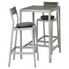 Барний стіл і 2 барних стільці IKEA SJALLAND темно-сірий темно-сірий (892.681.56)