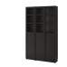 Книжный шкаф IKEA BILLY / OXBERG черно-коричневый 120x30x202 см (892.817.80)