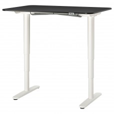 Письмовий стіл-трансформер IKEA BEKANT чорний білий 120x80 см (892.822.42)