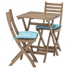 Стол и 2 стула IKEA ASKHOLMEN серо-коричневый голубой (892.861.41)