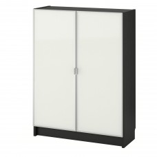 Шкаф-витрина IKEA BILLY / MORLIDEN черно-коричневый 80x30x106 см (892.873.67)