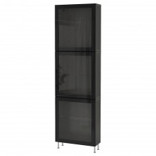 Комбінація шаф та стелажів IKEA BESTA чорно-коричневий 60x22x202 см (893.019.24)