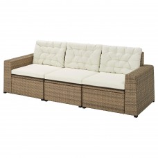 3-місний модульний диван IKEA SOLLERON коричневий бежевий 223x82x84 см (893.032.25)