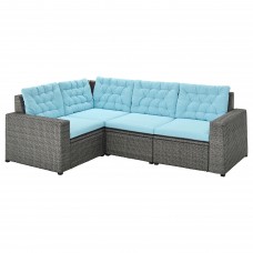 Модульний кутовий 3-місний диван IKEA SOLLERON темно-сірий світло-блакитний (893.036.40)