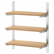 Комбінація навісних кухонних полиць IKEA KUNGSFORS нержавіюча сталь бамбук 60 см (893.083.55)
