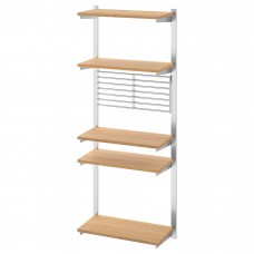 Комбінація навісних кухонних полиць IKEA KUNGSFORS нержавіюча сталь бамбук (893.084.16)