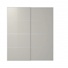 Пара раздвижных дверей IKEA HOKKSUND глянцевый светло-серый 200x236 см (893.117.15)