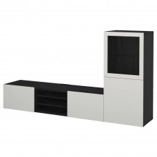 Комбинация шкафов под TV IKEA BESTA черно-коричневый 240x42x129 см (893.294.28)