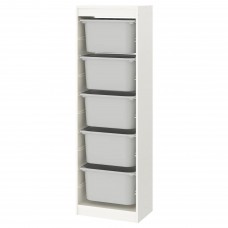 Комбінація стелажу IKEA TROFAST білий сірий 46x30x145 см (893.294.66)