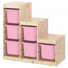 Стелаж IKEA TROFAST сосна рожевий 94x44x91 см (893.355.61)