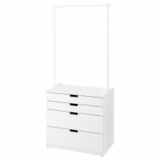 Комод з 4 шухлядами IKEA NORDLI білий 80x192 см (893.368.72)