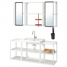 Комплект мебели для ванной IKEA ENHET / TVALLEN белый 140x43x65 см (893.376.35)