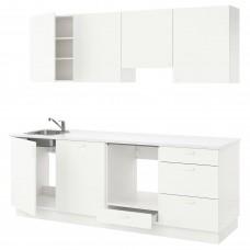 Кухня IKEA ENHET білий 243x63.5x222 см (893.378.76)
