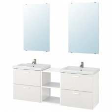 Комплект мебели для ванной IKEA ENHET / TVALLEN белый 164x43x65 см (893.383.38)