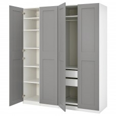 Гардероб IKEA PAX / GRIMO белый серый 200x60x236 см (893.866.16)