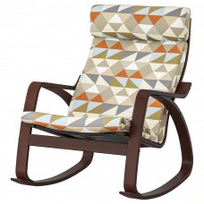 Крісло-гойдалка IKEA POANG коричневий різнокольоровий (893.871.97)