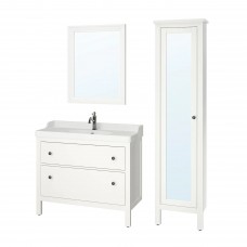 Комплект мебели для ванной IKEA HEMNES / RATTVIKEN белый 102 см (893.884.46)