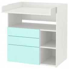 Пеленальний стіл IKEA SMASTAD білий блідо-бірюзовий 90x79x100 см (893.921.65)