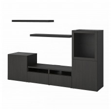 Комбінація шаф для TV IKEA BESTA / LACK чорно-коричневий 240x42x129 см (893.987.42)