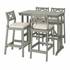 Барный стол и 4 барных стула IKEA BONDHOLMEN серый бежевый (894.129.84)