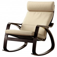 Кресло-качалка IKEA POANG черно-коричневый бежевый (894.293.24)