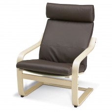 Кресло IKEA POANG березовый шпон темно-коричневый (898.291.19)