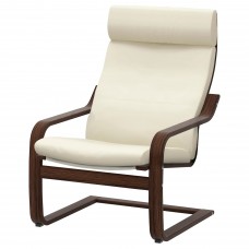 Кресло IKEA POANG коричневый светло-бежевый (898.607.70)