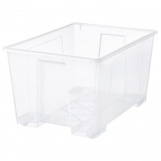 Коробка IKEA SAMLA прозрачный 78x56x43 см/130 л (901.029.71)