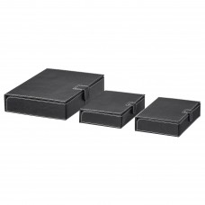 Коробка для документів IKEA RISSLA 3 шт. чорний (902.461.54)